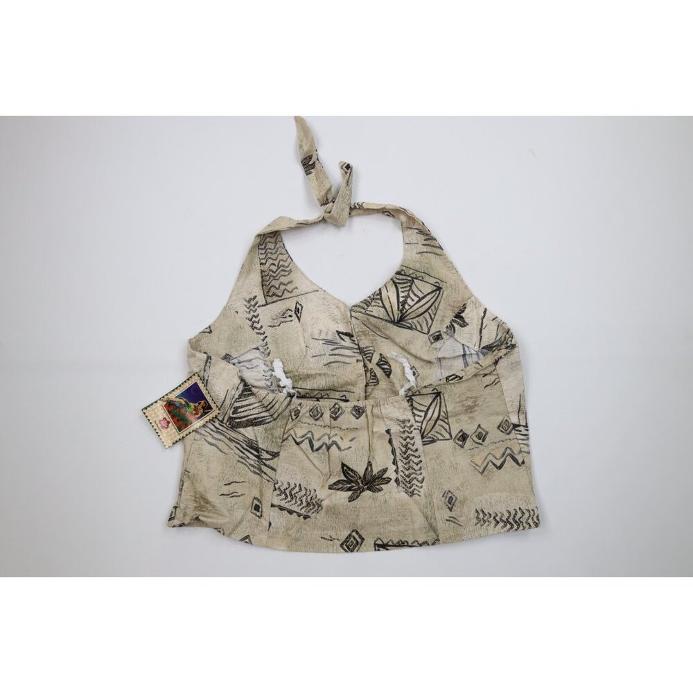 Deadstock Vtg 90s Hilo Hattie Womens XL 2 Piece Hawaiian Skort Halter Top USA - Picture 8 of 16